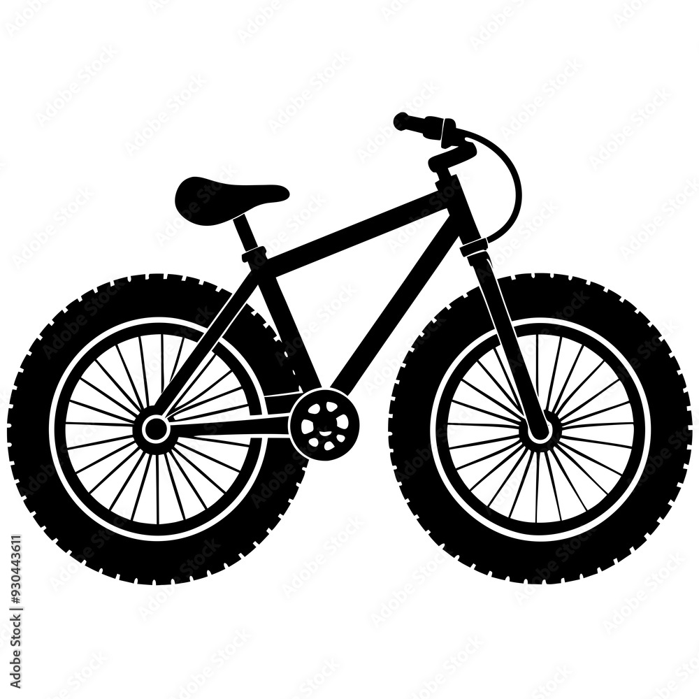 Naklejka premium Minimal fat bike art vector illustration