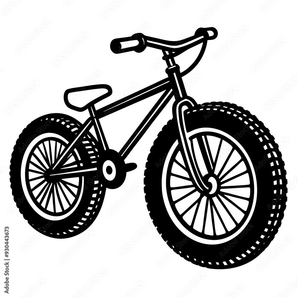 Fototapeta premium Minimal fat bike art vector illustration