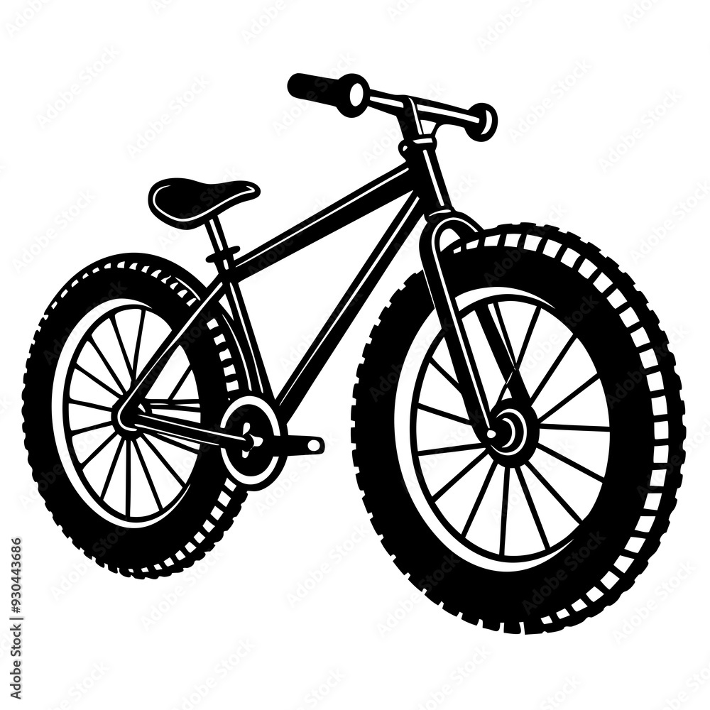 Naklejka premium Minimal fat bike art vector illustration