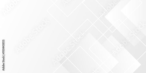 White and gray square banner design. Modern and minimal concept abstract geometric background. Vector abstract elegant with copy space template design.