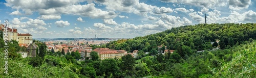 Photography prague panorama from strahov towards mala strana, zizkov and petrin