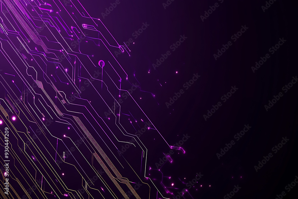 Abstract image of a circuit board with glowing lines and nodes on a pink gradient background. The intricate network of connections creates a modern, tech-inspired visual. Copy space available Abstract image of a circuit board with glowing lines and nodes on a pink gradient background. The intricate network of connections creates a modern, tech-inspired visual. Copy space available