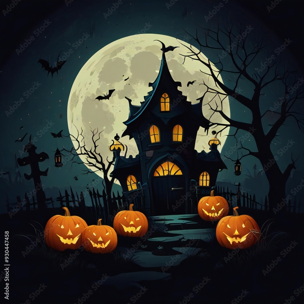 Fototapeta premium halloween background with pumpkin