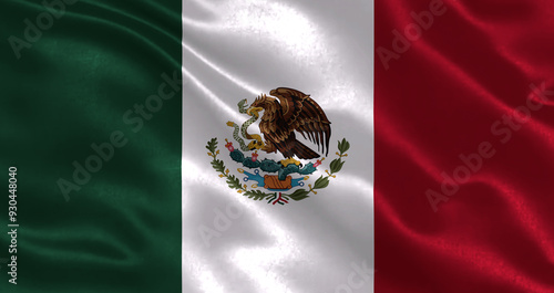 Fotografía National flag of Maxico waving in wind