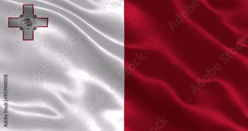 Schilderij op canvas National flag of Malta waving in wind
