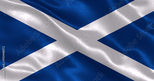 National flag of scotland waving in wind