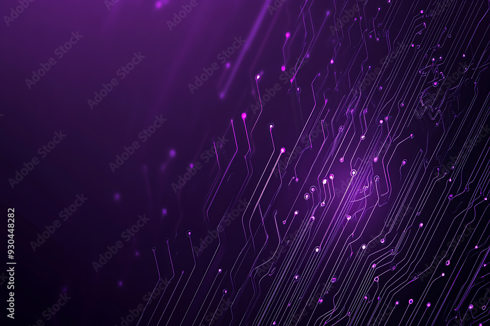 Abstract image of a circuit board with glowing lines and nodes on a ...