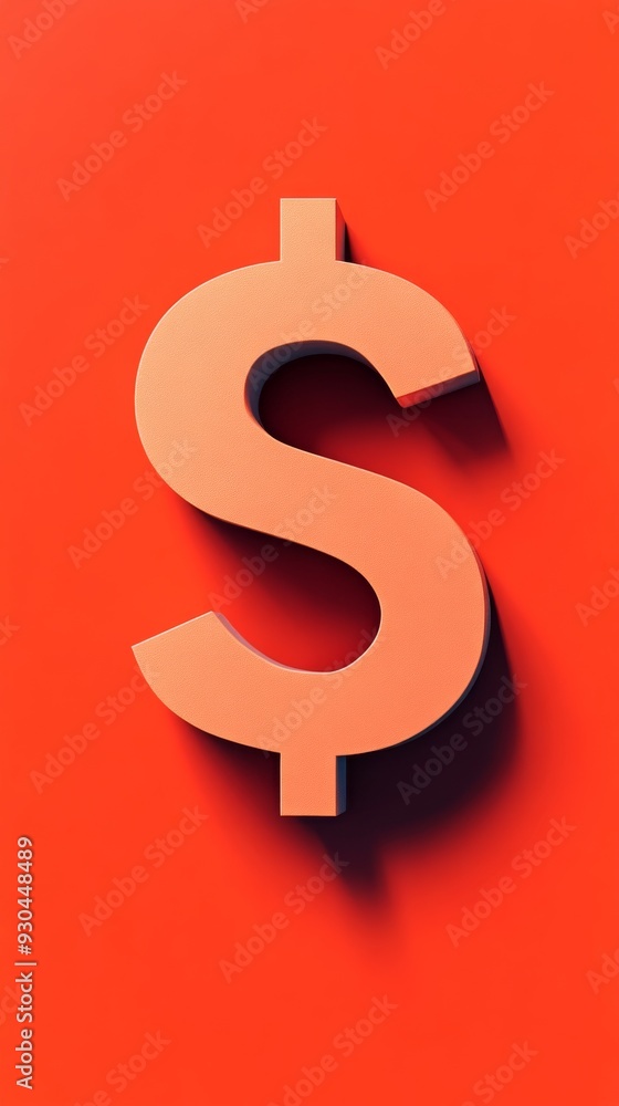 Orange dollar sign on a bright orange Orange dollar sign on a bright orange