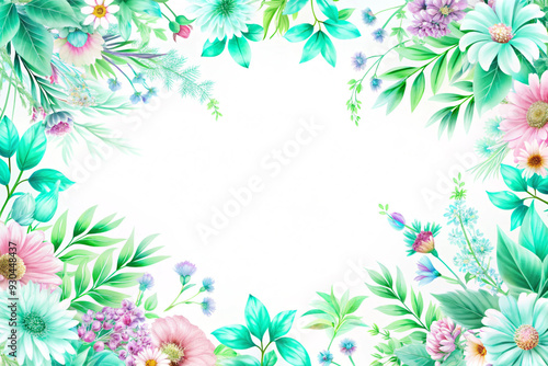 Flowers on a white isolated background with copy space, AI Generation