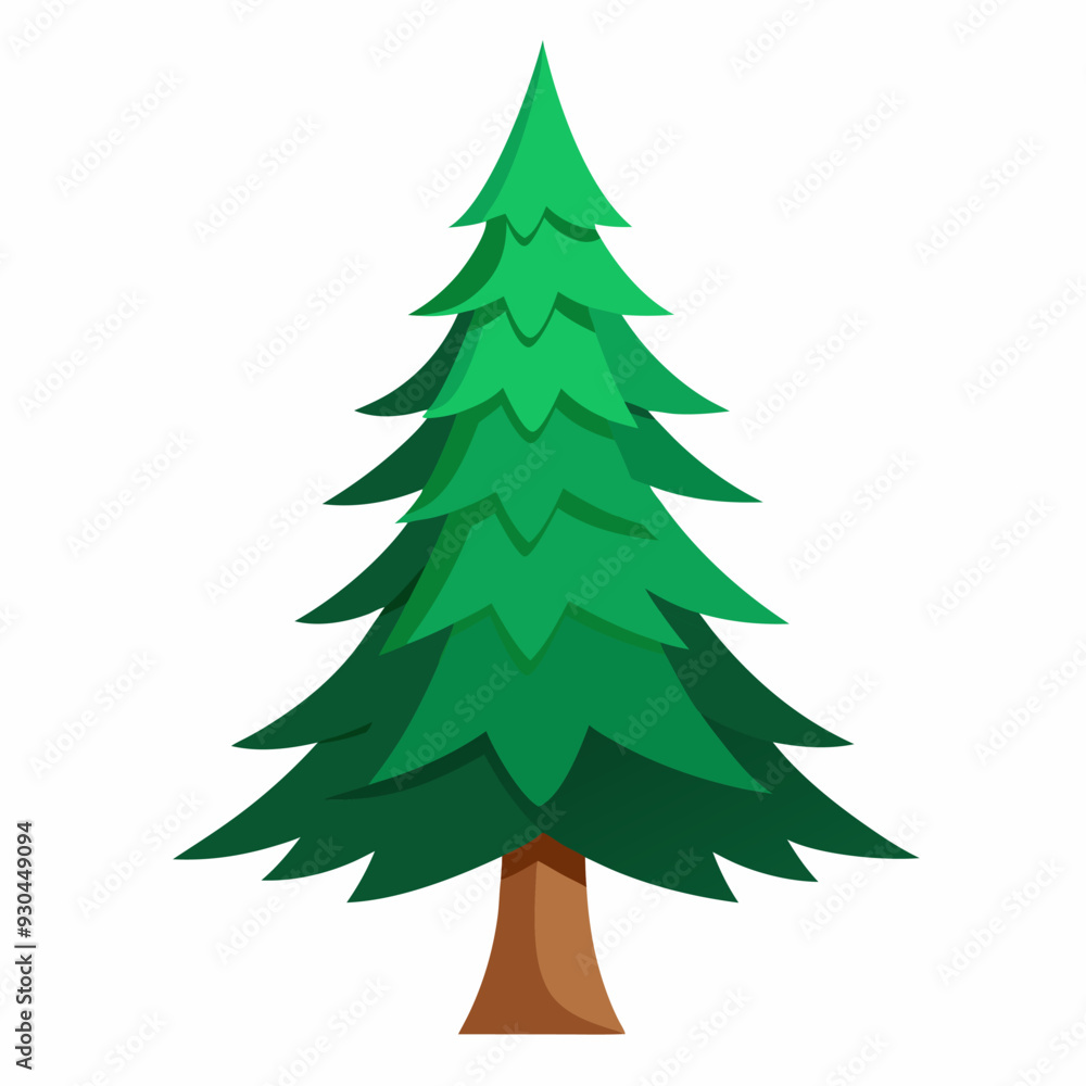 A cartoon drawing of a pine tree on a white background A cartoon drawing of a pine tree on a white background