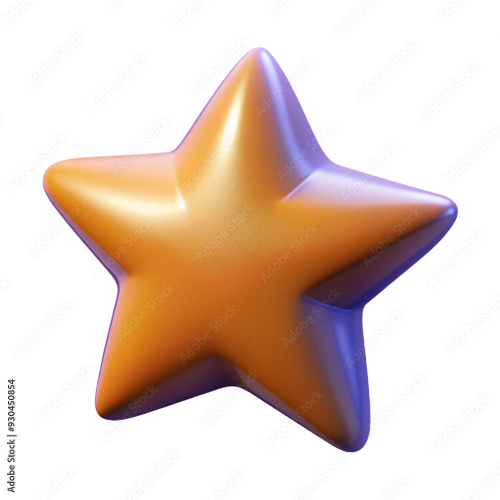 3D gold, yellow star. Rating indicator, Christmas tree top . On transparent background 3D gold, yellow star. Rating indicator, Christmas tree top . On transparent background