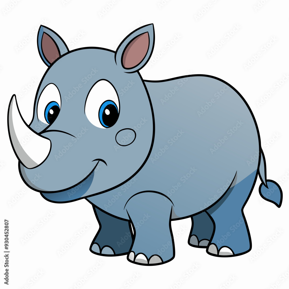 Obraz premium Rhinoceros art vector illustration