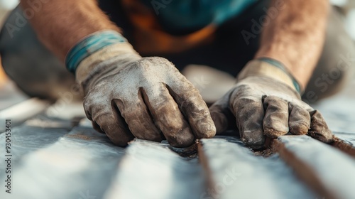 Hands of a worker wearing gloves skillfully manipulating metal rods, symbolizing hard work, manual labor, and dedication, depicted in a focused close-up perspective.