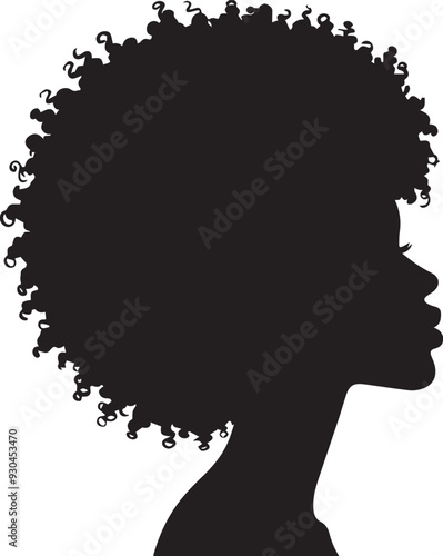 Afro hair black women silhouettes vector illustration isolated on white background