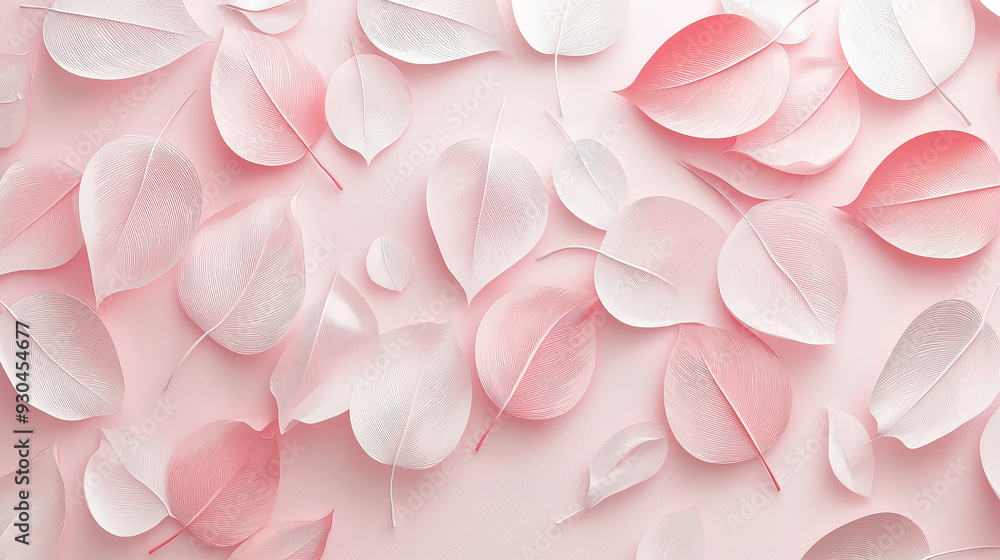 Obraz premium 3D embossed tree leaves background