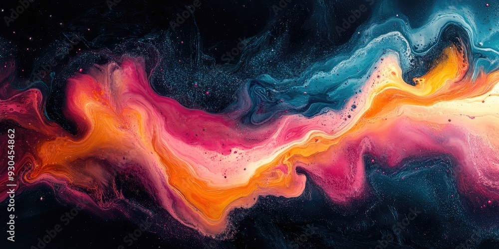 Abstract Painting of Swirling Colors and Galaxies Abstract Painting of Swirling Colors and Galaxies