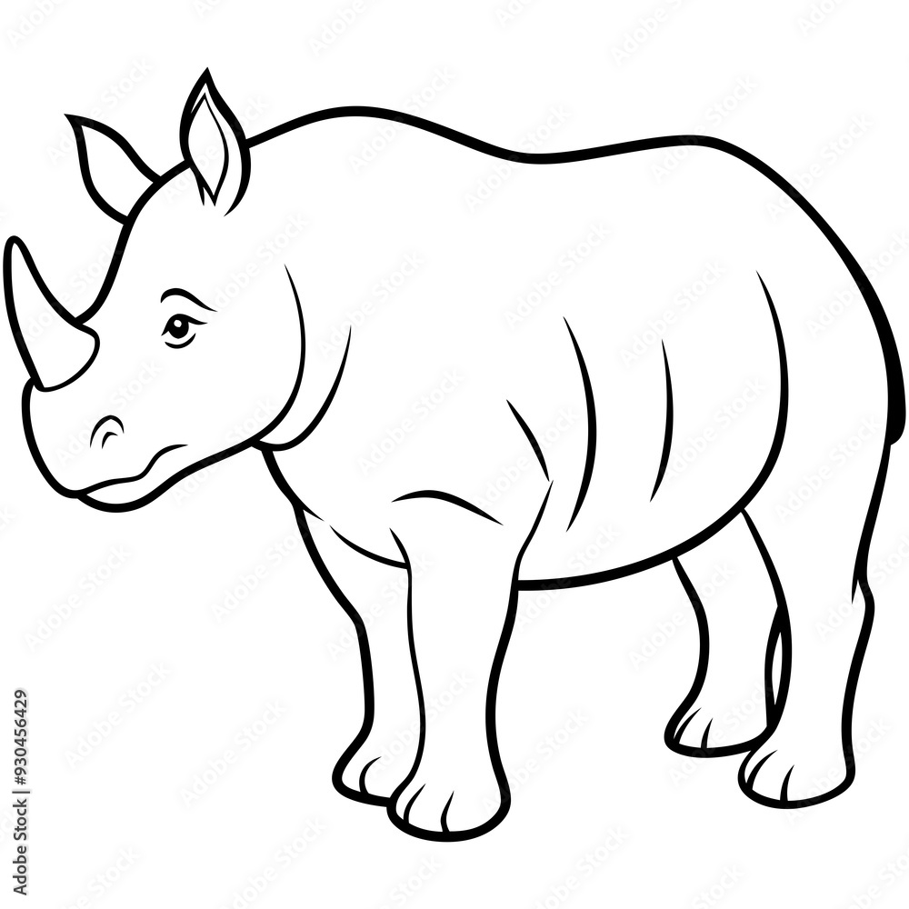 Rhinoceros line art vector illustration Rhinoceros line art vector illustration