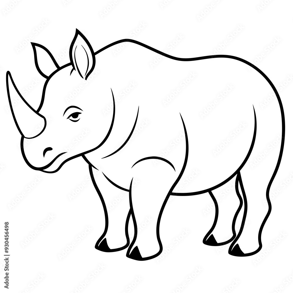 Rhinoceros line art vector illustration Rhinoceros line art vector illustration