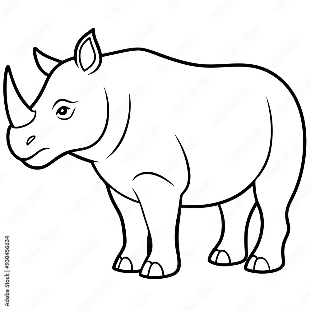 Rhinoceros line art vector illustration Rhinoceros line art vector illustration