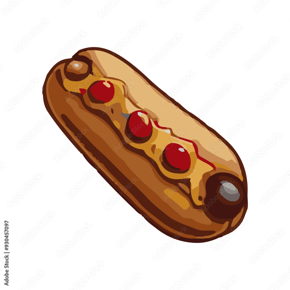 Illustration of fast food icons in solid color Illustration of fast food icons in solid color