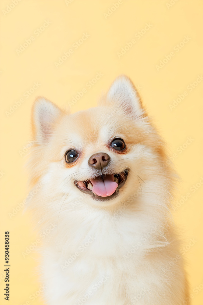 Adorable Pomeranian Dog with Fluffy Fur and Sweet Expression