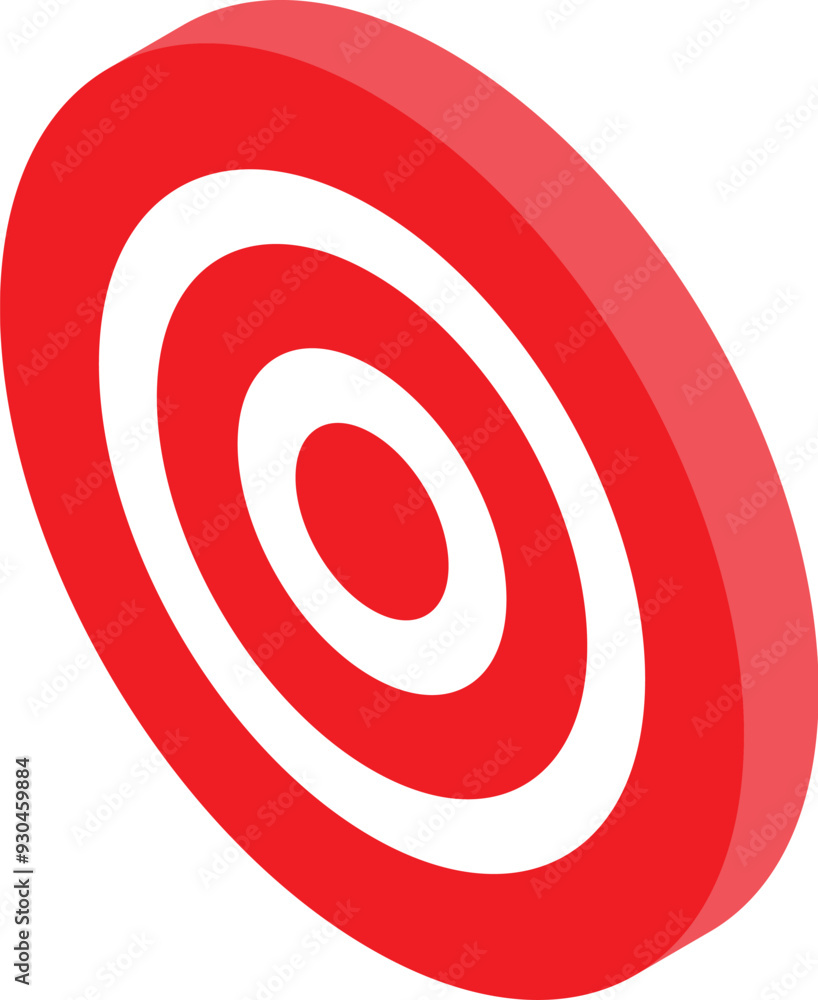 Red target standing on white background representing success in business or private life Red target standing on white background representing success in business or private life
