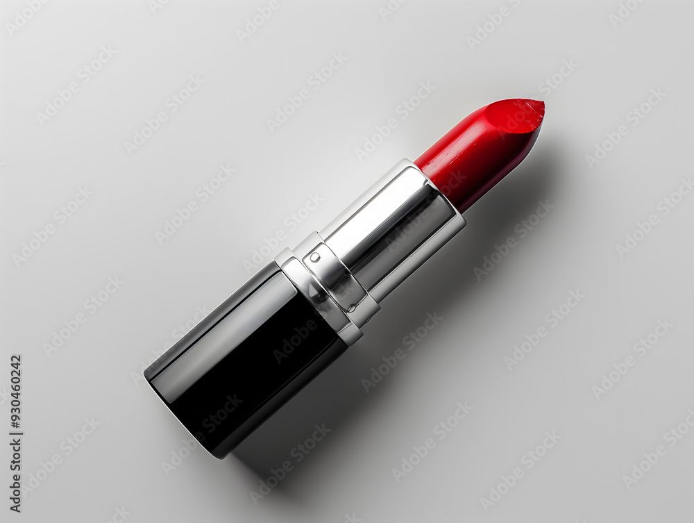 Elegant Red Lipstick on a Minimalistic White Background Elegant Red Lipstick on a Minimalistic White Background