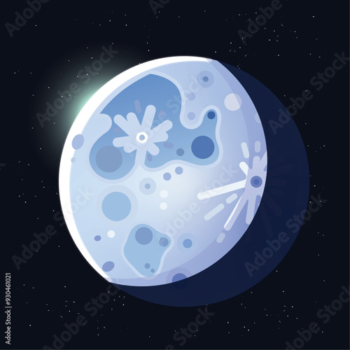 The moon **PREMIUM** in Kurzgesagt Style.