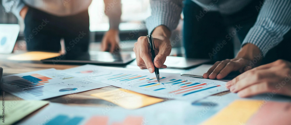 A business team analyzing customer feedback and improving products. business team A business team analyzing customer feedback and improving products. business team