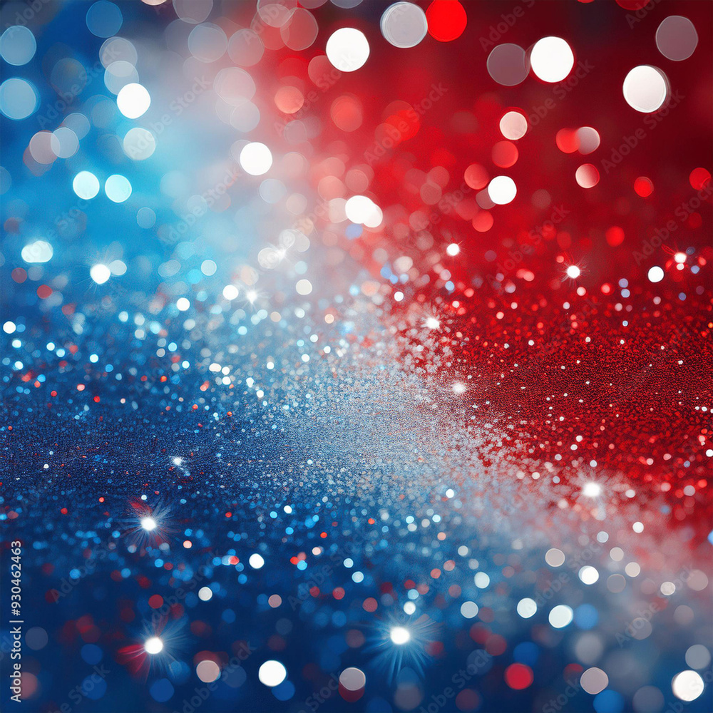 Abstract background featuring a blend of red, white, and blue glitter with a bright and shiny texture. Abstract background featuring a blend of red, white, and blue glitter with a bright and shiny texture.