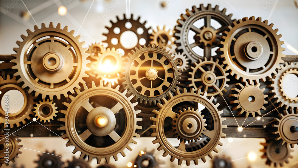 Efficient AI Powered Automation Flow Concept with Gears and Data Streams - Smart Business Tone in Clean Vector Illustration on White Background Efficient AI Powered Automation Flow Concept with Gears and Data Streams - Smart Business Tone in Clean Vector Illustration on White Background