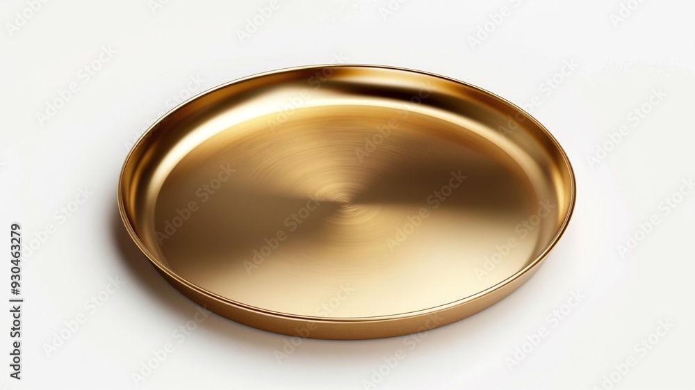 shiny gold metal plate on an isolated white background shiny gold metal plate on an isolated white background
