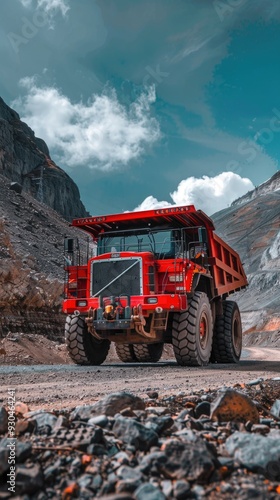 Rugged Off-Road Mining Truck on Rocky Terrain