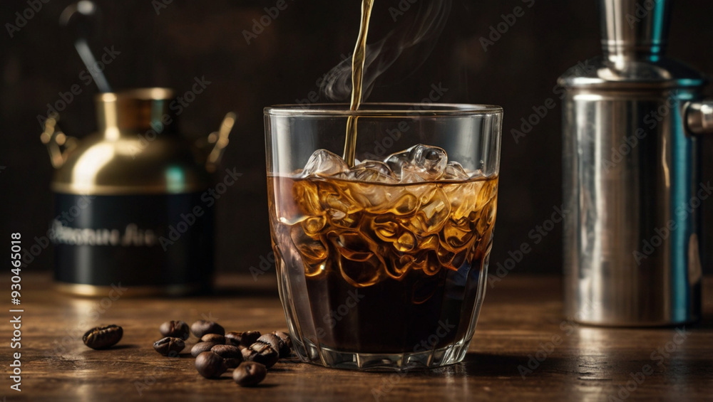 A cup of iced coffee brewed using pure, unmixed coffee beans. A cup of iced coffee brewed using pure, unmixed coffee beans.