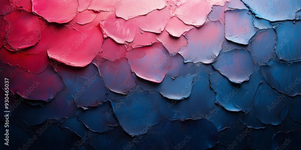 Retro Neon Wave: Fragmented Oil Paint Strokes in Blue and Red, generative ai Retro Neon Wave: Fragmented Oil Paint Strokes in Blue and Red, generative ai