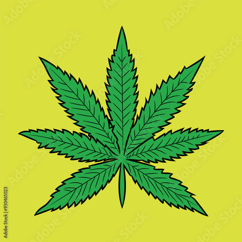 Vector weed cartoon character illustration
