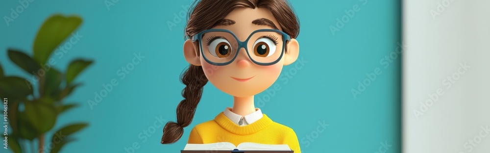 3D Cartoon Character with Notebook 3D Cartoon Character with Notebook