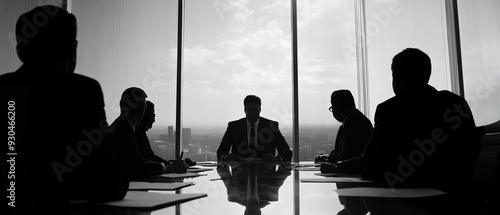 An executive making a decision during a board meeting. executive making