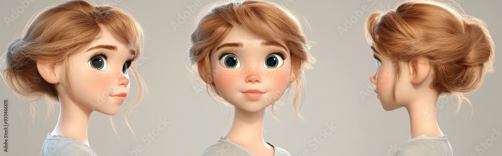 3D Cartoon Charming Lady Model 3D Cartoon Charming Lady Model