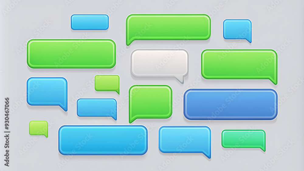 Beautiful 3d render design set of a different chatting sms template bubbles. blank colorful text bubbles Vector illustration Beautiful 3d render design set of a different chatting sms template bubbles. blank colorful text bubbles Vector illustration