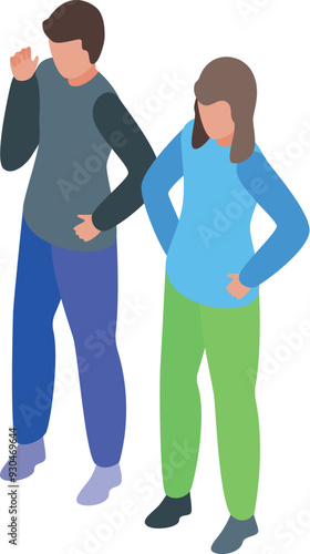 Man and a woman are having a disagreement, their body language suggesting tension