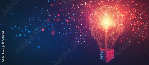 Glowing Light Bulb Representing Innovation and Ideas