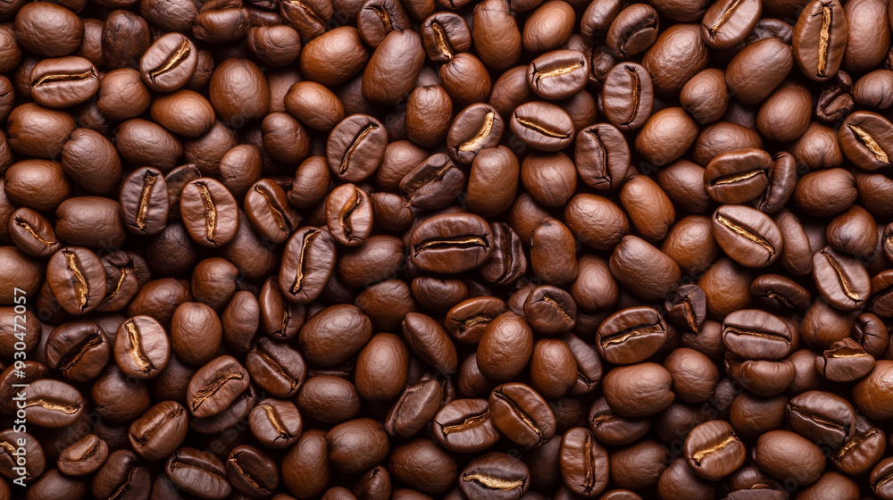 Top view scattered coffee beans background
Top view scattered coffee beans background