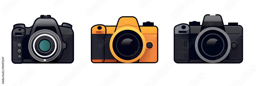 Camera icon set. Photo camera in flat style. Vector Camera icon set. Photo camera in flat style. Vector