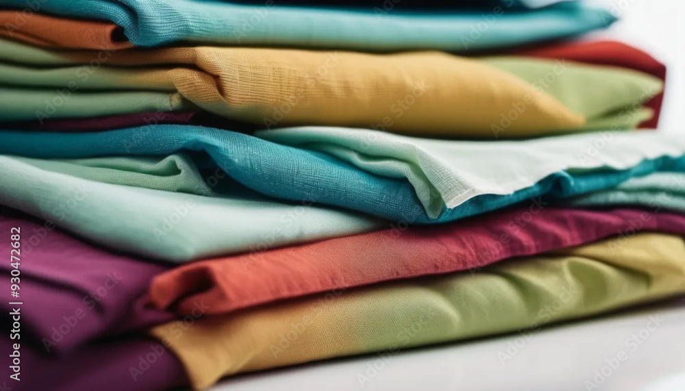 Colorful fold natural linen on the white background. Colorful fold natural linen on the white background.