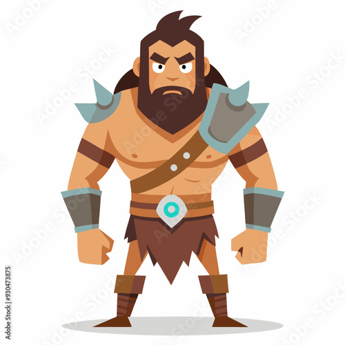 cartoon  illustration of barbarian