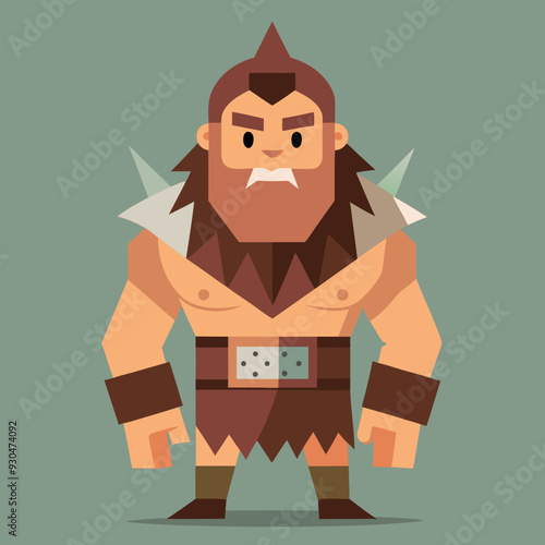 cartoon  illustration of barbarian