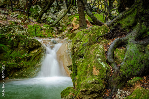 Torrent de Coanegra, Es Freu waterfall, Orient, Bunyola, Mallorca, Balearic Islands, Spain photo