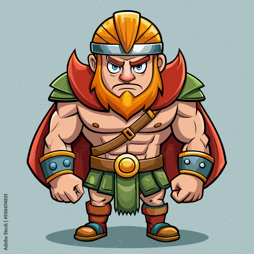 cartoon illustration of barbarian cartoon illustration of barbarian