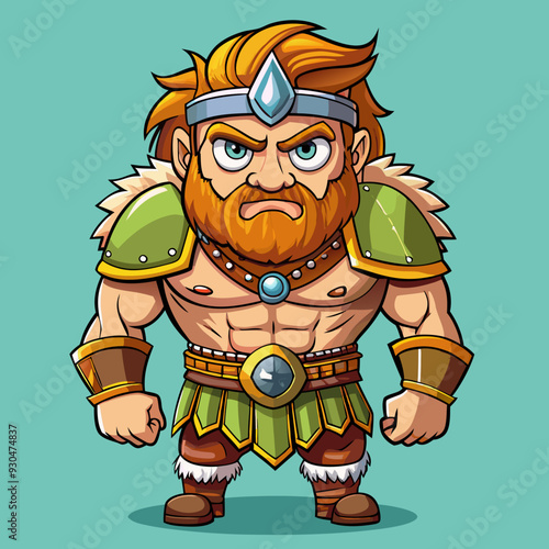 cartoon  illustration of barbarian